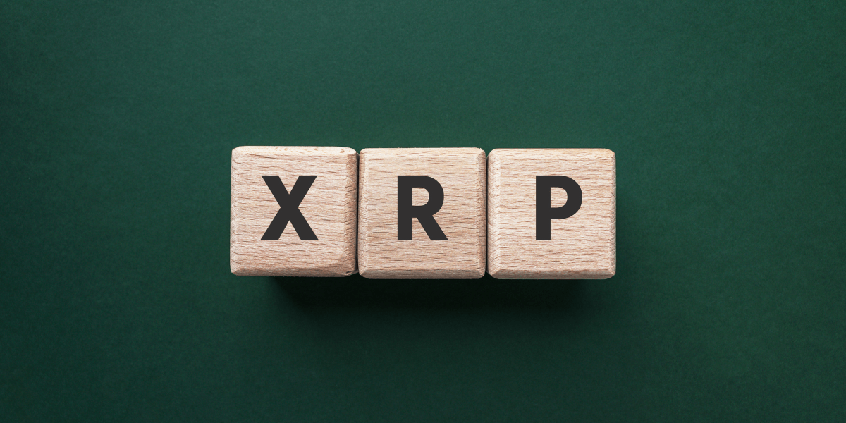 Wooden blocks that spell out XRP