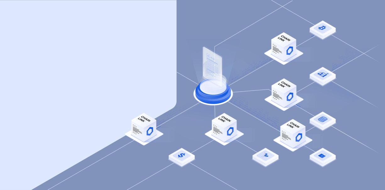 illustration of chainlink crypto oracles linking on-chain and off-chain data